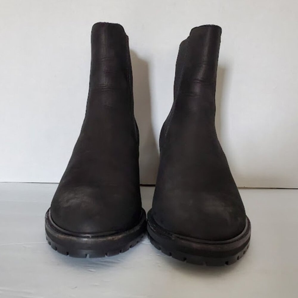 Thursday Knockout Black Matte Leather Boots Chelsea Rubber Lug Sole Moto Size 9 - Picture 4 of 12